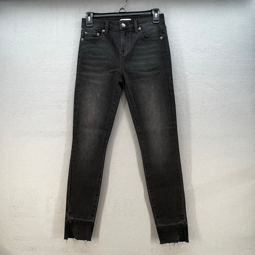 Pistola Jeans Women's 26 (2) Black Skinny Stretch Ankle Black Slit Raw Hem NWOT